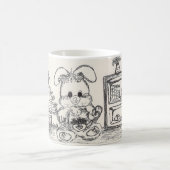 角のスケッチのマグのバニー コーヒーマグカップ (中央)