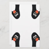 角のペンギンおもしろいと可愛い 便箋 (正面/裏面)