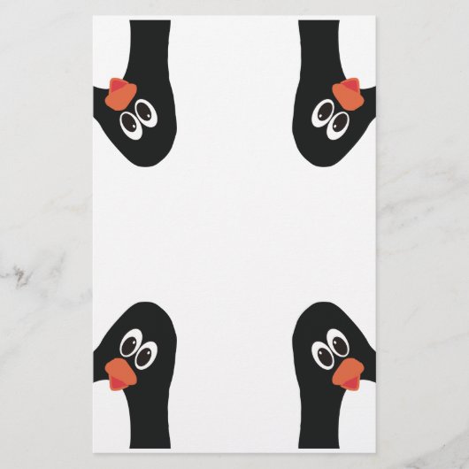 角のペンギンおもしろいと可愛い 便箋 (正面)