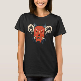 角のマスクを持つ邪悪な鬼 Tシャツ