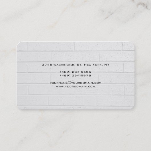 角の丸い壁レンガユニークミニマモダンリスト 名刺 (裏面)