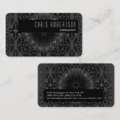 角の丸い模様ブラックグレーの名刺 名刺 (正面/裏面)
