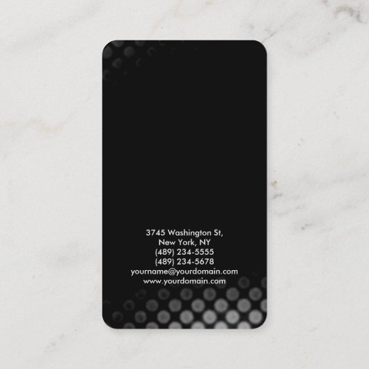 角の丸い灰色の黒のパタエレガントーン 名刺 (裏面)
