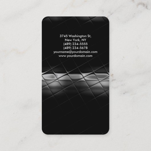 角の丸い灰色の黒のパタエレガントーン 名刺 (裏面)