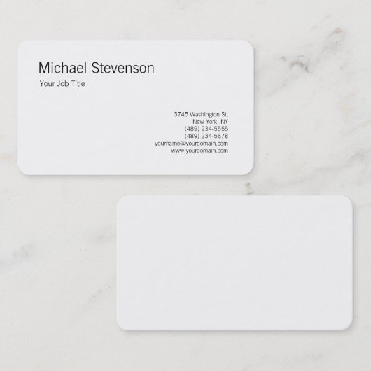 角の丸い白黒 パーソナライズされた 名刺 (正面/裏面)