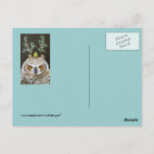 角の付いた素晴らしフクロウ葉書き ポストカード (裏面)