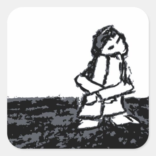 角の子ども スクエアシール (正面)