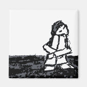 角の子ども マグネット (正面)