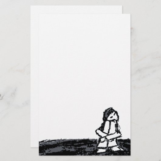 角の子ども 便箋 (正面/裏面)