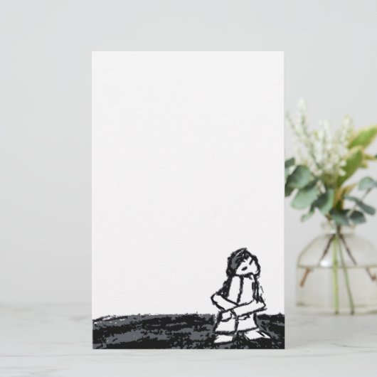 角の子ども 便箋 (スタンド正面)