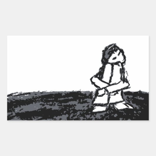 角の子ども 長方形シール (正面)