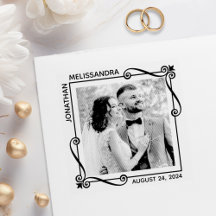 角の渦巻き四角結婚枠の写真