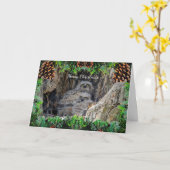 角の素晴らしフクロスのクリスマスカード カード (黄色い花)