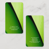 角の緑の丸いエレガント曲線 名刺 (正面/裏面)