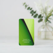 角の緑の丸いエレガント曲線 名刺 (スタンド正面)