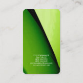 角の緑の丸いエレガント曲線 名刺 (裏面)