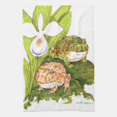 角の華美カエル キッチンタオル (縦)
