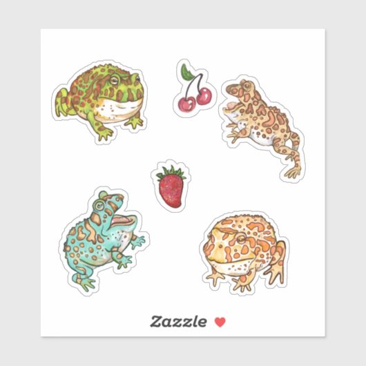 角の華美カエル シール (シート)