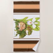 角の華美カエル ビーチタオル (正面)