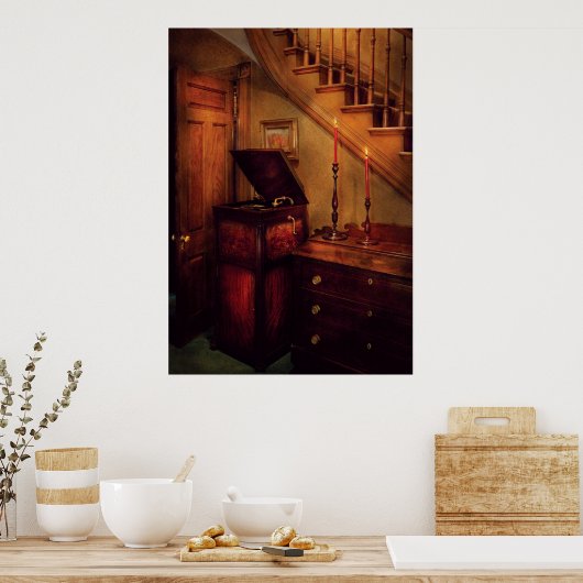 角の蓄音機 ポスター (キッチン)