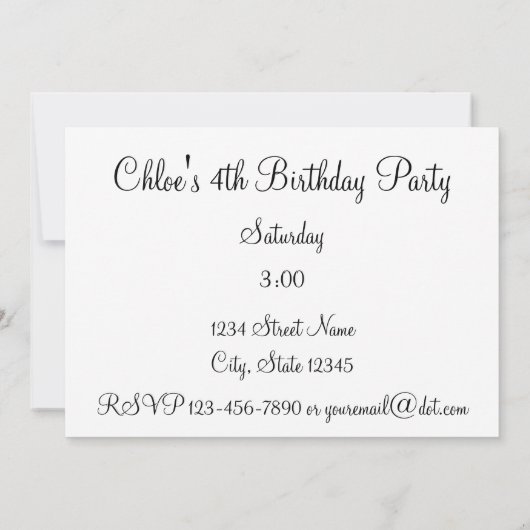 角の誕生日の招待状を吹いているリス 招待状 (裏面)