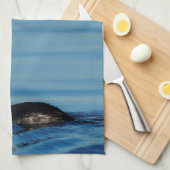 角ばったグリーンのプロフィール キッチンタオル (四つ折り)