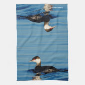 角ばったグリーンのプロフィール キッチンタオル (縦)