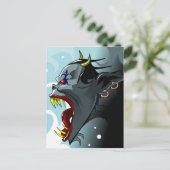 角ばった鬼の頭はがき ポストカード (スタンド正面)