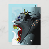 角ばった鬼の頭はがき ポストカード (正面/裏面)