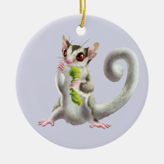 角みみずのオーナメントが付いている砂糖のグライダー セラミックオーナメント (正面)