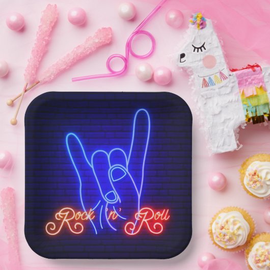 角を上げるロックンスクエア転がー ペーパープレート (パーティー)