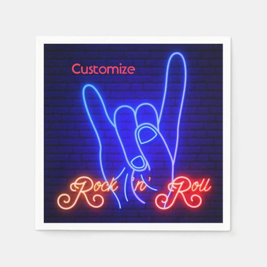 角を上げるロック転がn スタンダードカクテルナプキン (正面)