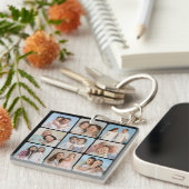 角を丸めて作成9 Photo Collage キーホルダー (正面右)