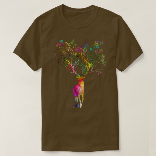 角を持つ牡鹿2 Tシャツ (デザイン正面)