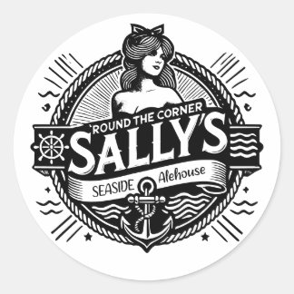 角を曲がるとサリーのシーサイドアレハウスTシャツ ラウンドシール