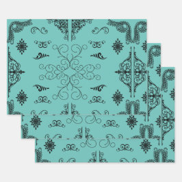 角を飾り巻き ラッピングペーパーシート