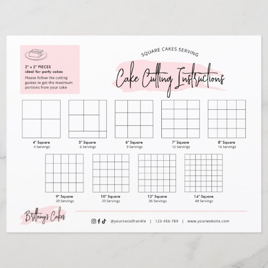 角ケーキ切り取りガイド2x2"パーティーサービス (正面)