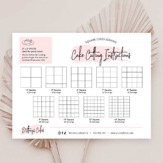 角ケーキ切り取りガイド2x2"パーティーサービス