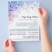 角タイル、床、タイルのインストーラ広告ー チラシ (手)