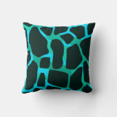 角ピローティール(緑がかった色)ブルーグリーンブラックアニマルウシ クッション (裏面)