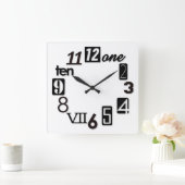 角ファンキー形の時計の数 スクエア壁時計 (ホーム)