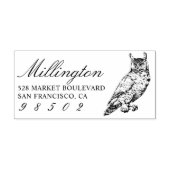 角フクロウ |ファミリ名スクリプト差出人住所 ラバースタンプ (インプリント)