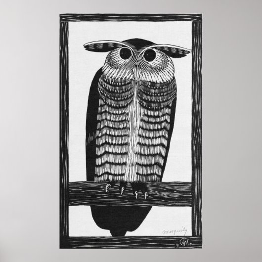 角フクロウ ポスター (正面)