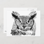 角フクロウ ポストカード (正面/裏面)