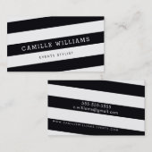 角モダンミニマルストライプはっきりした白黒 名刺 (正面/裏面)