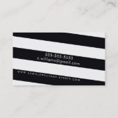 角モダンミニマルストライプはっきりした白黒 名刺 (裏面)