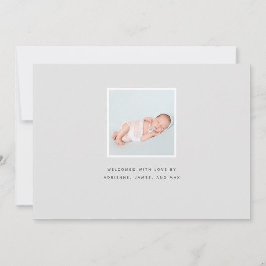 角モダン度 | 3つのフォトコラージュ誕生 案内状 (裏面)