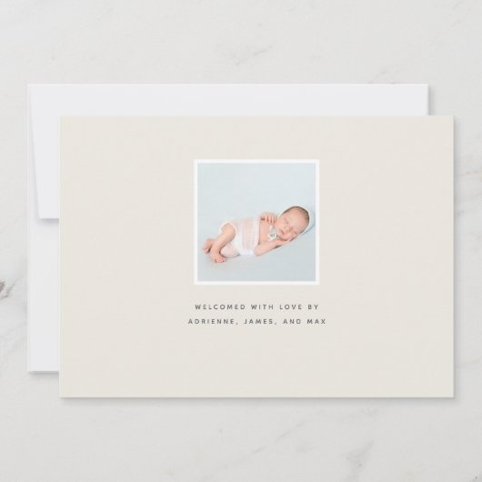 角モダン度 | 3つのフォトコラージュ誕生 案内状 (裏面)