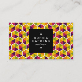 角ラベル01a -六角形パターン01 名刺