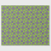 角三角形ジオメトリックグリーン紫パターン ラッピングペーパー (フラット)